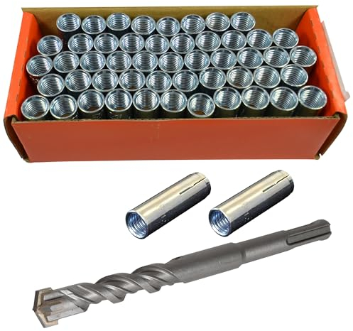 M12 Befestigungsdübel Beton für Kernbohrständer 50 Stück inkl. SDS Plus Bohrer