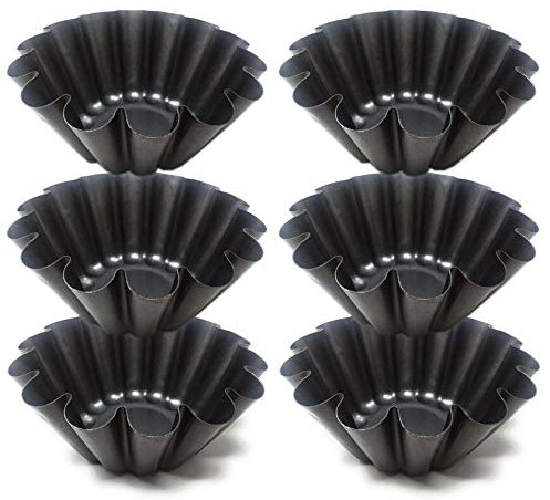 Space Home - 6 Stampini per Flan, Crostata, Budino, Panna Cotta e Muffin - Stampi Individuali in Acciaio - 10 cm