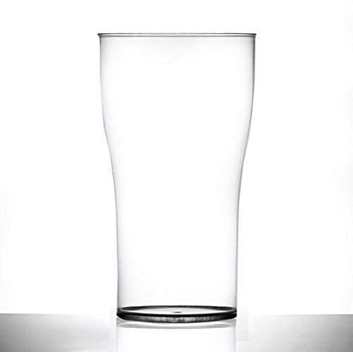 We Can Source It Ltd - Polycarbonate 2 Pint Tulip Tumblers - CE Marked Nucleated Breakproof Plastic Pint Beer Glasses 40oz - Reusable Clear Drinkware for Beer, Soft Drink, BBQs & Parties - Set of 6