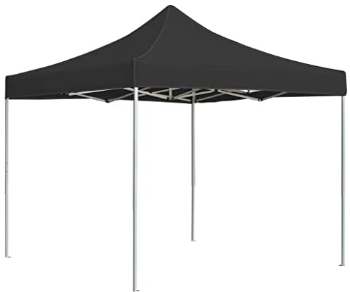 vidaXL Gazebo Pieghevole Classico Elegante Impermeabile Tenda Party Eventi Tendone da Giardino in Lega Alluminio Tessuto Oxfort PVC 3x3m Antracite