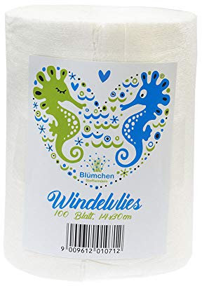 Blümchen Windelvlies 100 Blatt Rolle (14x30cm)