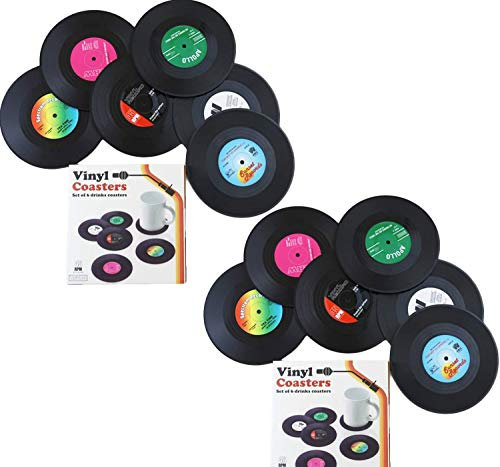 Dr.JIEER 12 bevande vinile sottobicchieri,sottobicchiere,per dischi CD retrò
