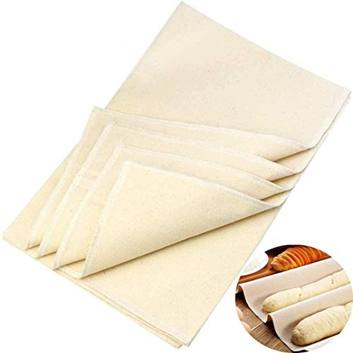 Premium Bäckerleinen 36x45cm - Teigtuch aus 100% unbehandelten Natur Leinen - Leinentuch zum Backen - Backleinen, Teigtuch, Strudeltuch
