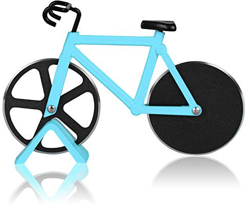 flintronic Bicycle Pizza Cutter, Stainless Steel Blade, Kitchen Gadget, Housewarming Gift