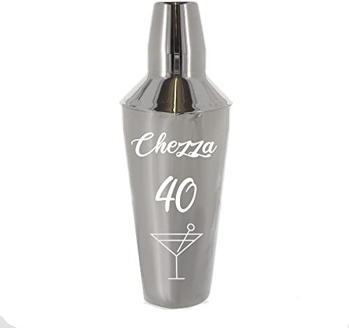 Personalised 40th Birthday Cocktail Shaker with Margarita Glass Gift Set (Glass Only)