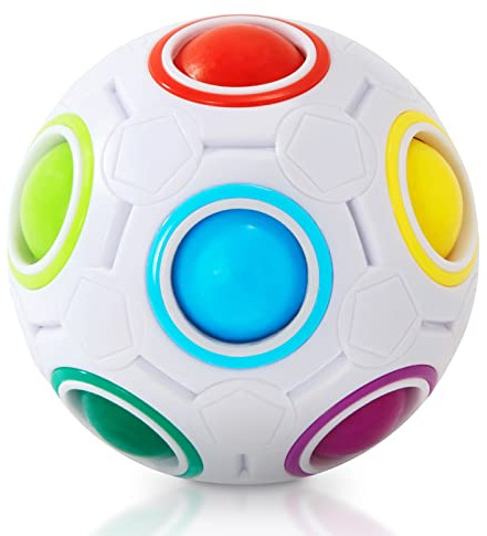 Vdealen Boule de Puzzle Magique Arc en Ciel Magic Rainbow Ball Jeu de Puzzle Balle Anti Stress Casse-tête Our Filles et Garçons Adultes Jouets éducatifs Our D'activité et de Faire la Fête