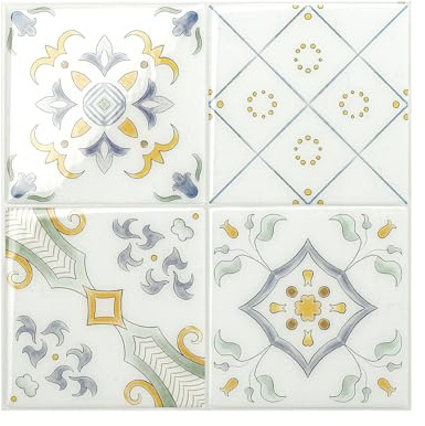 Smart Tiles Stick on splashback Tiles, Square Multicolor, 9x9 | Pack of 5 (2.8 sq ft), Glossy, Heat/Moisture Resistant, Low VOC, Kitchen/Bathroom, Renter Friendly, Made in Canada