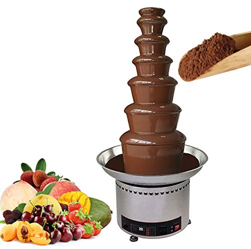 Machine Commerciale de Cascade de Chocolat de 4/5/6/7 Niveaux, Pot de Fonte de Sauce 30-150℃ température réglable, Fontaine de Fondue de Chocolat (7 Tier)