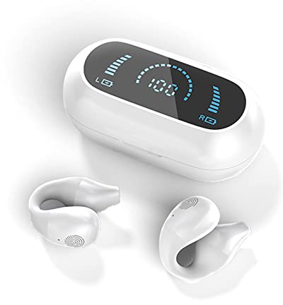 Xmenha Open Ear Sportkopfhörer Luftleitung Knochenschall Kopfhörer kabellos Bluetooth mit Mic wasserdicht Wireless Earbuds mit Ohrbügel bequem für Sport Joggen Laufen Fahren Gym Ohrhörer mit Ohrhaken