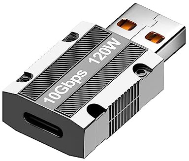 CY USB-C USB 3.1 Typ C Buchse auf USB 3.0 A Stecker 10 Gbit/s Daten 120 W Netzteil Legierung Shell für Laptop Tablet Handy