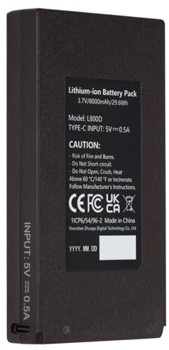 GardePro L800D Wiederaufladbarer 8000-mAh-Lithium-Akku für GardePro E6 2.0 Pro, E6P, E6PMB, E8 2.0 Pro, E8P, E8PMB, E9 2.0 Pro, X50 Pro Max, X70 Pro Wildkamera, Typ-C-Ladeanschluss