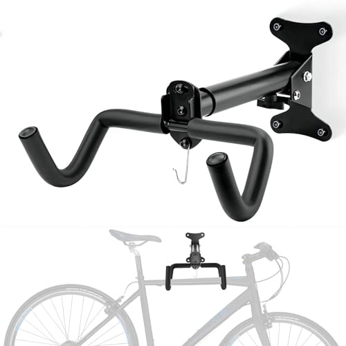 Fahrrad-Wandhalterung, verstellbarer Abstand und faltbarer Fahrrad-Aufhänger, Wandhalterung, für Innenbereich, Garage, Wandhalter, Haken, kompatibel mit MTB, Rennrad, E-Bike, für