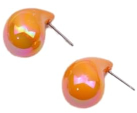 Tesselite Acryl-Ohrringe - Kreative und modische, mollige Tropfenohrringe aus Acryl, glänzend, zitronengelb, hellgrün, Damenohrringe für den täglichen Gebrauch - 1 Paar, Farbe: Orange, Einheitsgröße