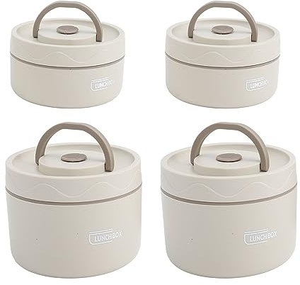 Goshyda Insulated Lunch Box, Portable Leakproof Thermal Box, 304 Stainless Steel Round Stackable Lunch Containers with Thermal Bag, for Adults Kids for Picnic Travel Office