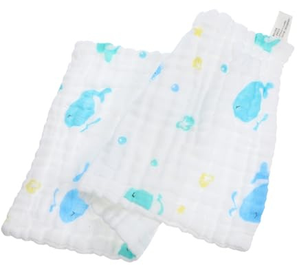 Babywaschlappen aus Baumwolle mit Cartoon Motiv, Weich | Jungen und Mädchen, Schnell Trocknend und Handlich, 1 Stück, für Empfindliche Haut