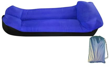 Hiseng Aufblasbares Sofa, Tragbares Luftsofa Luftsack Wasserdichtes Air Lounger Aufblasbare Luft Sofa Couch für Outdoor Strand Camping Reisen Park Musikfestivals Bunt (Dunkelblau,200x70cm)