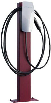 Tesla VoltStand Colonne de charge avec plaque de base Rouge