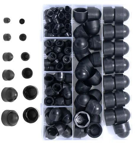Holdes Sechskantschrauben-Abdeckungsset,Sechskantschrauben-Abdeckungen,Sortimentssatz Schraubschutzkappen | 145 x runde Bolzenabdeckungen, Gewindeschutz-Schraubkappen, sechseckige
