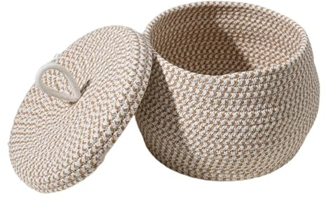 Corbeille en corde de coton tressée, panier en corde de coton avec