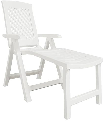 HETFTJN Schwimmbad Liege Strandstuhl Balkonmöbel Freibad Liege - Sonnenliege Weiß Kunststoff für Outdoor Garten Balkon Camping