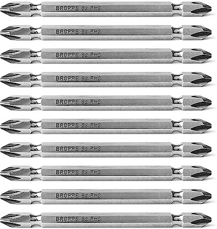 Lot de 10 embouts de tournevis cruciformes extra longs professionnels magnétiques - (magnétiques)