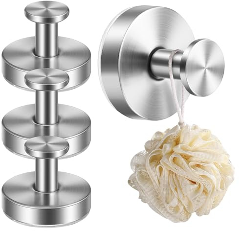 Mobestech Stainless Steel Suction Cup Hooks for Bathroom Towels and Bathrobes No Drill Removable Suction Towel Hooks with Strong Hold Easy Install Wall Mount Hangers