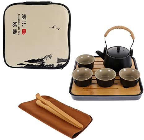 PRETYZOOM Juego De Viaje Con Tetera De Cerámica Infusor Taza De Té Y Pinza Para El Hogar Y La Oficina
