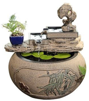 Fuente Agua Decorativa Adornos de Agua circulante Que invitan a la Riqueza China Entrada de la casa Sala de Estar Escritorio Oficina Fuente de Agua circulante Paisaje Fuente de Interior