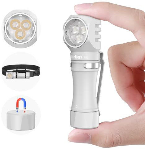 Wurkkos HD10 Mini Taschenlampe Led Aufladbar, 1200 Lumen Superhelle Kleine Taschenlampe, IP68 Wasserdicht EDC Flashlight mit Magnetische Schwanzkappe für Notfälle Camping Wandern Outdoor -6000K-White