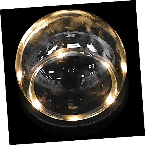 MAGICLULU 1 Set Glass Landscape Cover Ball Design Micro-landscape Vase Boho Flower Decor Wood Base for Display