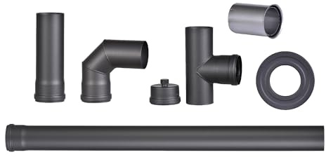 FIREFIX RD80/SET - Pelletofenrohr Set - Dunkelgrau 80 mm Durchmesser
