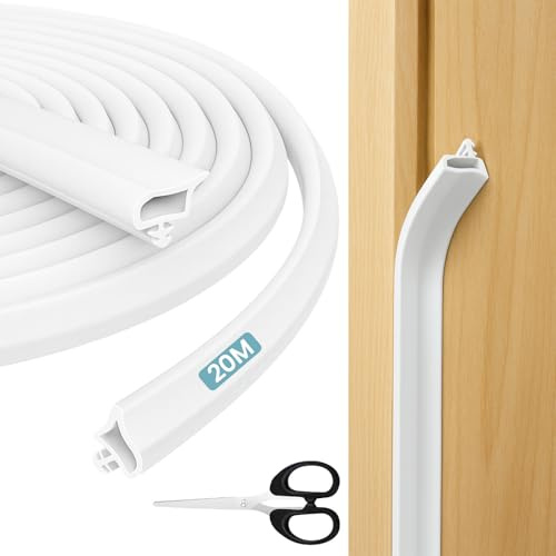 Bohoray 65.6F/t20M Weather Strip Door Seal, Draft Excluder for Doors with Scissor, Door Weather Stripping Seal Strip, Front Doors Frame Sealing Draught Window Cold Blocker (for 3-3.5mm Gap)