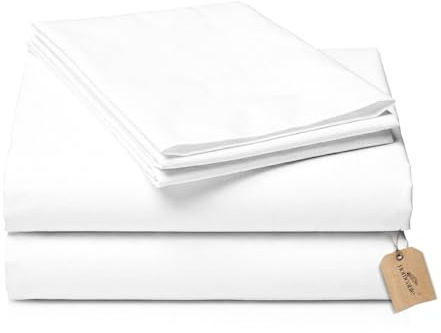 Homeable Weißes Bettlaken – 100% Baumwolle – Kochfest bis 95 °C – Hotelqualität, Oeko-TEX Zertifiziert – Erhältlich in verschiedenen Größen (160×285 cm)