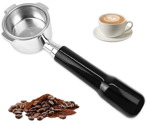 Porte-Filtre sans Fond 51 mm 3 Oreilles pour Delonghi EC680 EC685 Alliage de Zinc avec Panier Filtre Inclus Non Pressurisé et Poignée Ergonomique ABS Espresso Bträger