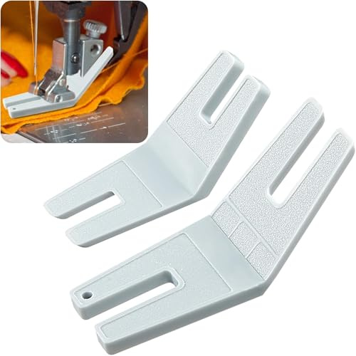 TECHZOCO Prensatela Máquina Coser, Prensatelas de Dobladillo, Pie de Costura, prensatela Universal, Compatible con Máquinas Alfa, Singer, Brother, Janome, Elna, Juki, 2 Unidades