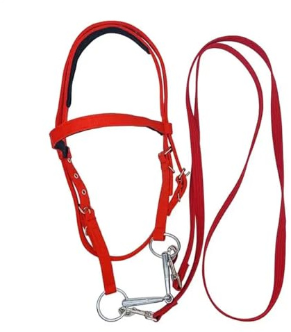 Brida de caballo ajustable con muserola de nailon for equitación, for mujeres y hombres, con forro suave, ideal for montar a caballo y otros deportes ecuestres.(L)