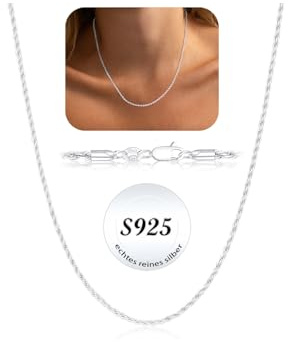 ZOERAY Silberkette Damen 925 Ohne Anhänger Wasserfester Echt Reines Silber
