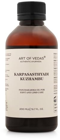 Art of Vedas Karpasasthyadi Kuzhambu 200ML – Traditionelles ayurvedisches Massage- & Körperöl | Kräuterrezeptur in Sesamöl | Für Abhyanga, Self-Care, Yoga & Wellness-Rituale | Externe Anwendung