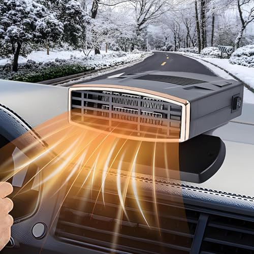 Jaaduem Autheizung, tragbare 12V Autheizung, 200W Scheibenheizung, Autheizung mit um 360° Verstellbarer Basis, Schnellauftau- und Entnebelungsvorrichtung, geeignet für alle 12V Fahrzeuge