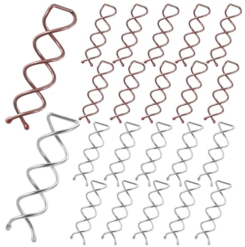 LXUEJIE 20 stycken spiral hårklämma, spiral hårnålar hårklämma hårtillbehör roterande gör-det-själv hårnålar högstickade frisyrer tillbehör för hårstyling lämplig för olika frisyrer (brun silver)