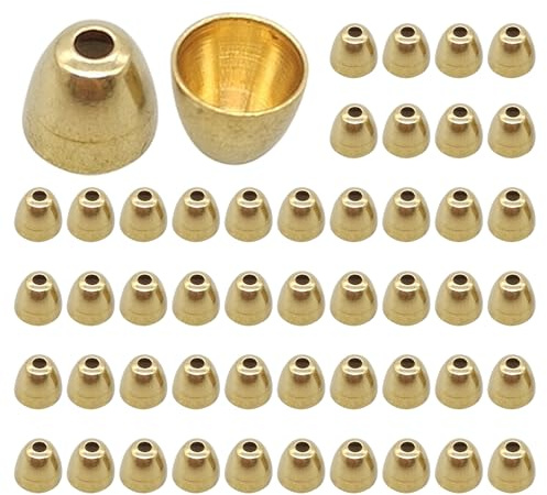 Tschechische Nymphenperlen – 50 Stück verschiedene Fliegenbindeperlen, 6 mm gehärtete Messingperlen mit 3,5 mm Bohrung, eloxierte Angelperlen für Nymphen-Rigs | zum Herstellen von Jigs, Spinnerbaits u