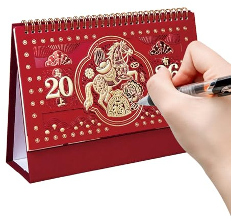 Tischkalender, 12 Monate, Planer für Stundenplan, monatlicher Schreibtischkalender für das Jahr des Pferdes 2026, für Klassenzimmer, Schlafzimmer, Wohnzimmer, Erwachsene, Lehrer, Studenten, Kinder