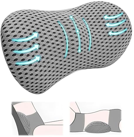 Mineup Lumbar Support Cushion, Memory Foam Back Support Pillow, Ergonomic Lumbar Support Pillow for Pain Relief and Improved Sleep, Offices, Car Seats, and Back Supports Pillows During