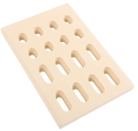 Luxshiny Placa Difusora de Calor de Cerámica Beige para Parrilla de Gas Aislamiento Mantenimiento, Repuesto Adecuado para Sistemas Quemadores y Barbacoa
