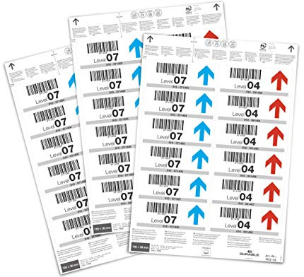 Durable 102202 etikettark till etiketthållare 100 x 38 mm, 240 etiketter på A4-ark, vit