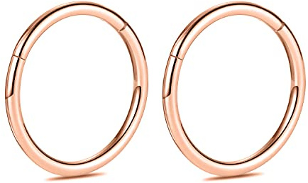 hengkaixuan 8G / 10G / 12G / 14G / 16G / 18G / 20G G23 Titan Gelenkte Segmentohrringe Knorpel Helix Lippe Tragus Nasenring Reifenschläfer Körper Piercing 2 PCS