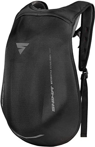>>S H I M A<< AYRO MOTORRAD BACKPACK Aerodynamisch Verstellbarer 24-Liter Motorradrucksack Schwarz Motorrad Rucksack