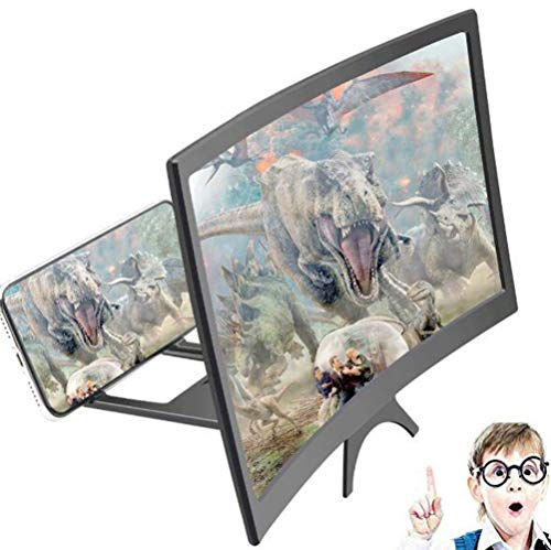 XBSLJ Bildschirm Vergrößerungsglas 3D HD-Handybildschirm Vergrößerungslupe, Filmverstärker Praktische Telefonhalterung Ständerhalter Kompatibel mit iPhone, Samsung und weiteren Smartphones A.