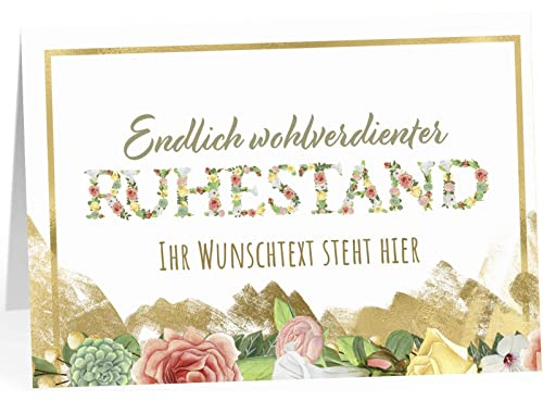 XXL Abschiedskarte PERSONALISIERT (A4) - Wohlverdient - große Klappkarte für Kollegen mit Umschlag zur Rente Ruhestand Pension Wunsch-Text