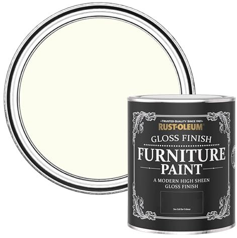 Rust-Oleum Off White Furniture Paint in Gloss Finish - Antique White 750ml